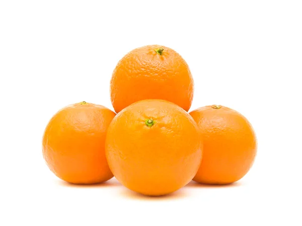Mandarinas en primer plano blanco — Foto de Stock