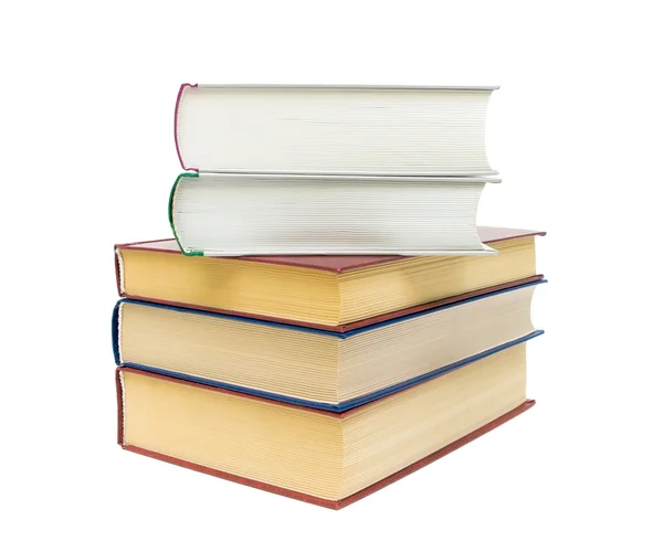 Stack of books on white background close-up — Stock Photo, Image