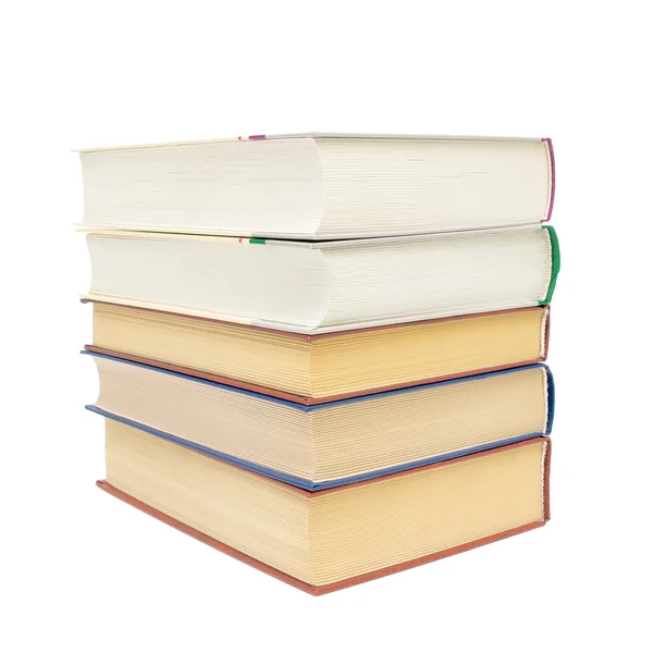 Cinco livros isolados sobre fundo branco — Fotografia de Stock