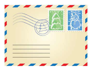 Christmas envelope clipart