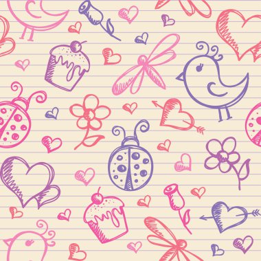 Romantic seamless pattern clipart