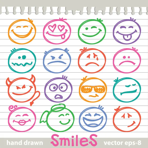 Set van glimlachen — Stockvector