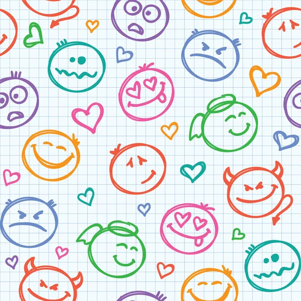 Pattern of smiles — Stock Vector