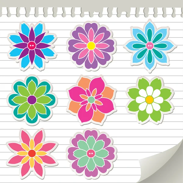 Λουλούδι αυτοκόλλητα — Διανυσματικό Αρχείο