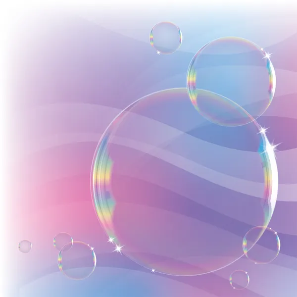 Pozadí s mýdlové bubliny — Stockový vektor