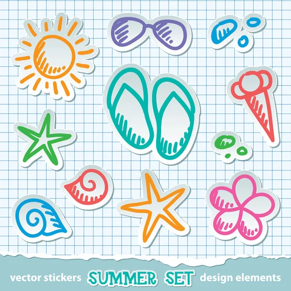 Símbolos verano — Archivo Imágenes Vectoriales