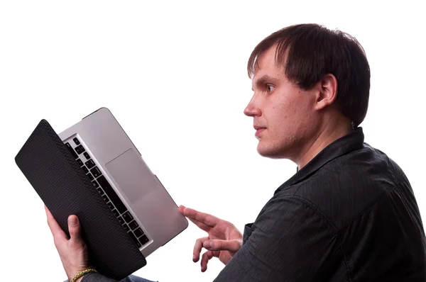 The man with the laptop — Stock Photo, Image