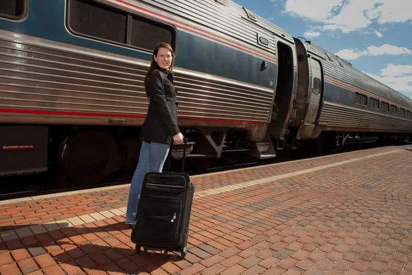 stock image Getting on a train