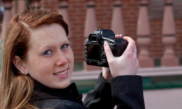 stock image Woman taking a picture