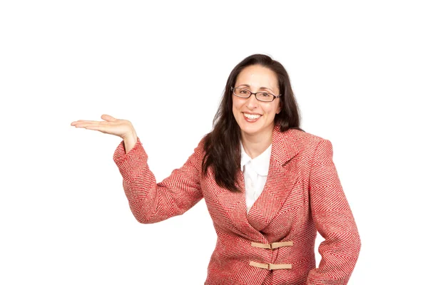 Adult Businesswoman isolated on white background — Stock Photo, Image