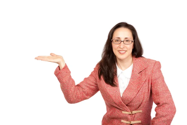 Adult Businesswoman isolated on white background — Stock Photo, Image