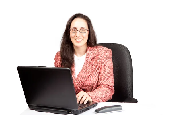 Adult Businesswoman woking on laptop — Stock Photo, Image