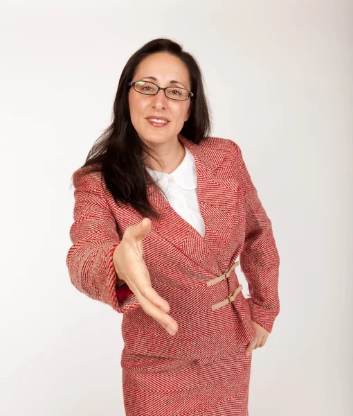 Businesswoman offering her hand — Stock Photo, Image