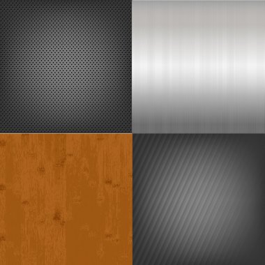 Set Of Metal And Wood Texture Background clipart