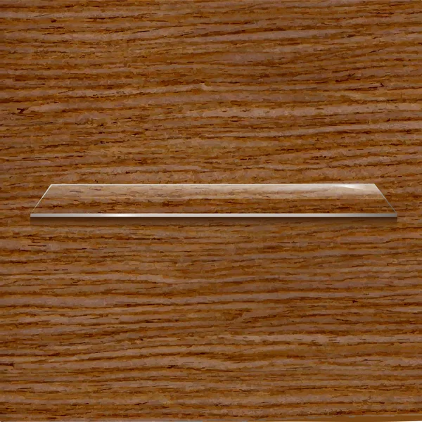 Скляна полиця на дерев'яному тлі — стоковий вектор