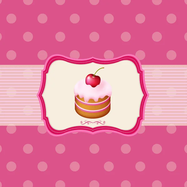 Vintage Frame With Cupcake — Stock Vector