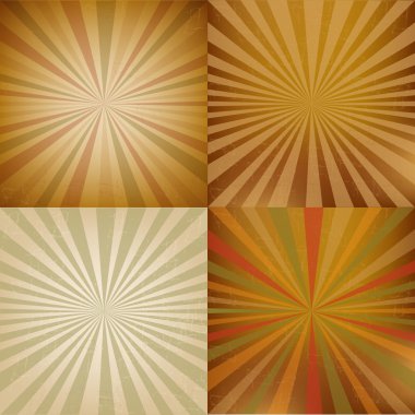 Vintage Sunburst Backgrounds Set clipart