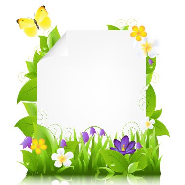 Paper With Flowers And Leaves clipart