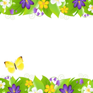 Summer Flowers Borders clipart