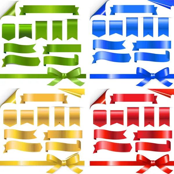 Ensemble de rubans de couleur — Image vectorielle
