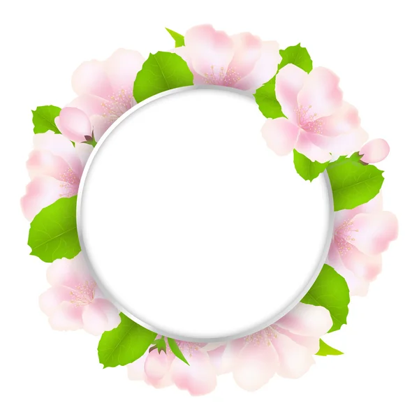 Fleurs de pommier avec bulle de parole — Image vectorielle