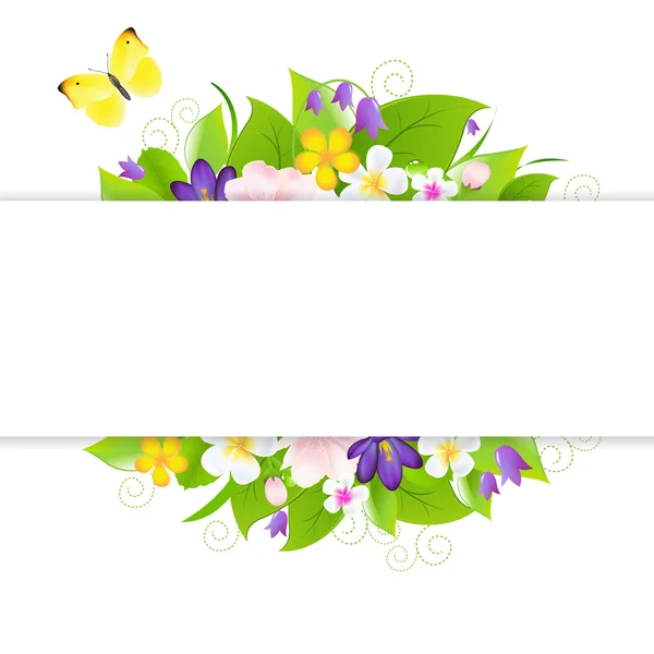 Flowers With Paper — Stock Vector