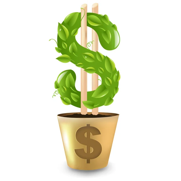 stock vector Gold Pot With Dollar