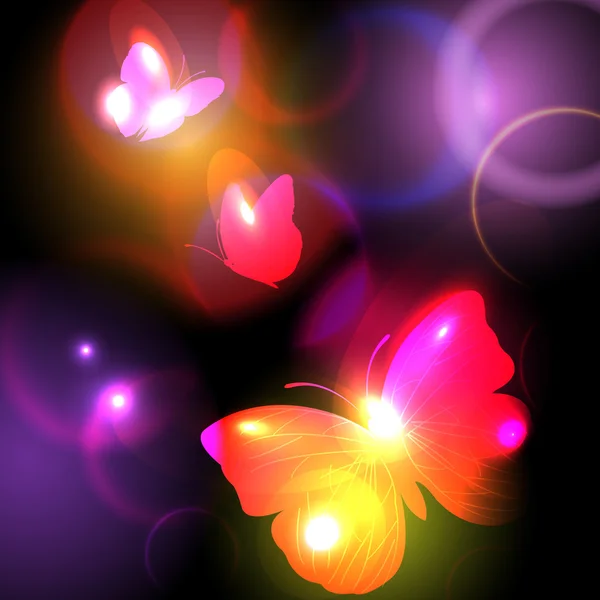 明亮的背景与蝴蝶 — 图库矢量图片