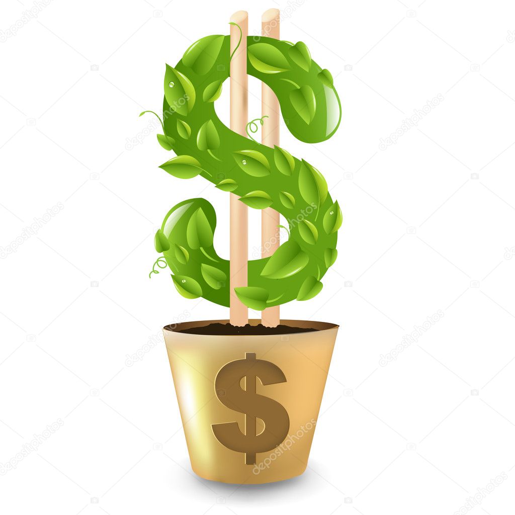 Gold Pot With Dollar