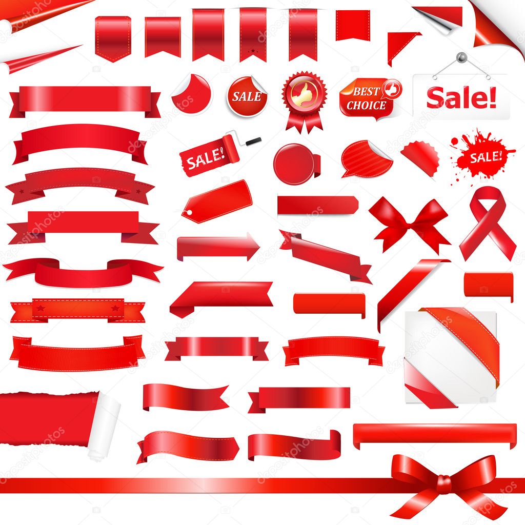 Big red ribbon set