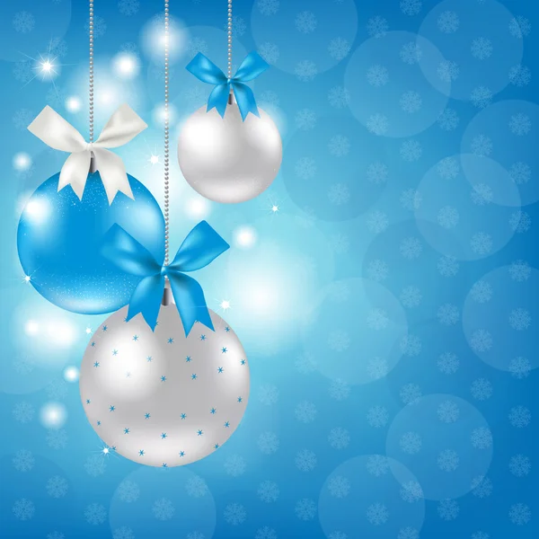 快乐圣诞银和蓝色组成 — 图库矢量图片