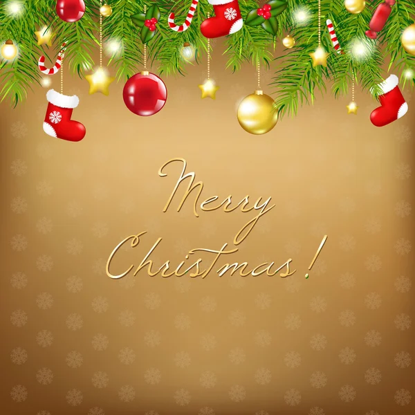 クリスマスと新年あけましておめでとうございます組成 — ストックベクタ