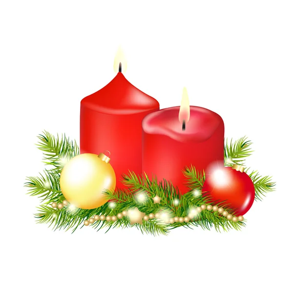 红色圣诞蜡烛 — 图库矢量图片