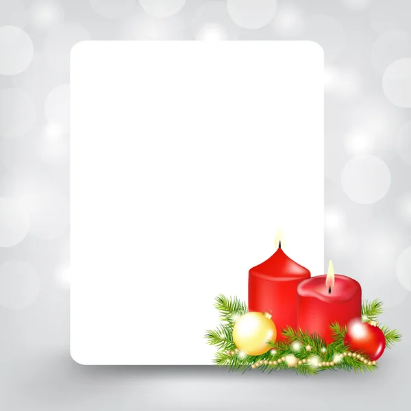 Tarjeta de plata de Navidad — Vector de stock
