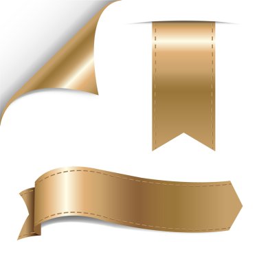 Gold Ribbons Set clipart