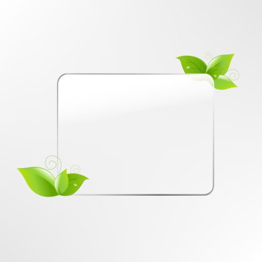 Glass Frame With Leaf clipart