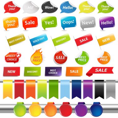 Set Of Colorful Sale Stickers And Labels clipart