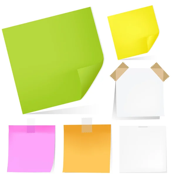 Color Notes Paper Set — Stock Vector