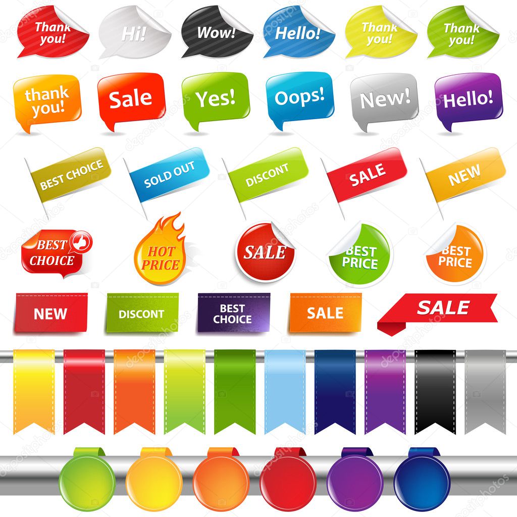 Set Of Colorful Sale Stickers And Labels