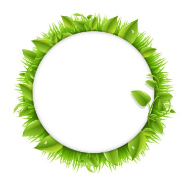 Circle With Grass And Leafs clipart