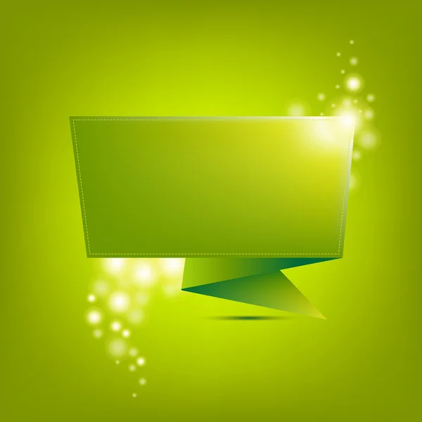 緑の紙折り紙 — ストックベクタ