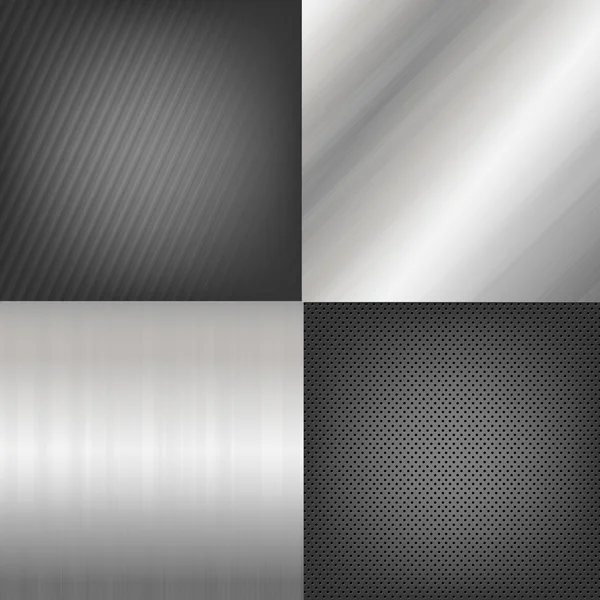 Ensemble de fond de texture métallique — Image vectorielle