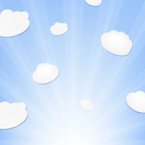 Cloud And Sunburst — Stock Vector