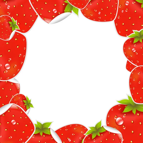 Label Strawberry Frame — Stockvector