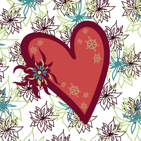 Coeurs et fleurs — Image vectorielle