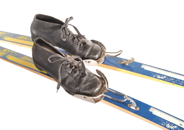 滑雪靴和滑雪板 — 图库照片