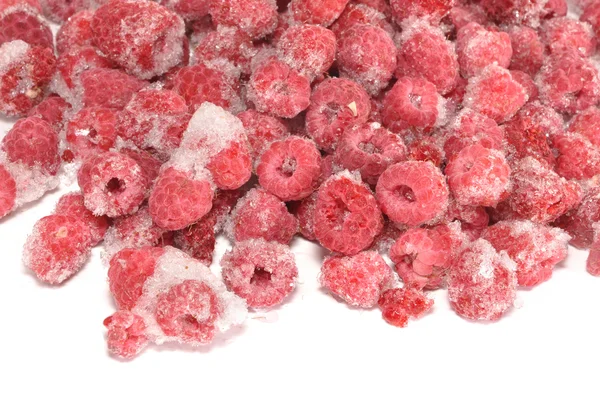Raspberry on snow — Stock Photo, Image