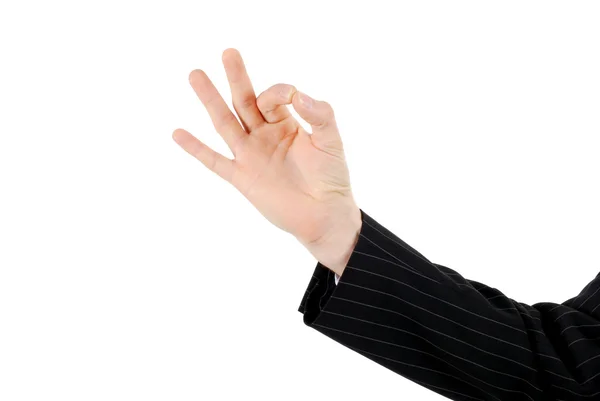 Business Hand gestikuliert Okay Zeichen — Stockfoto