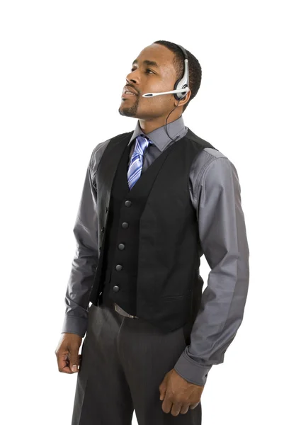 African american customer support operator — Stock Photo, Image