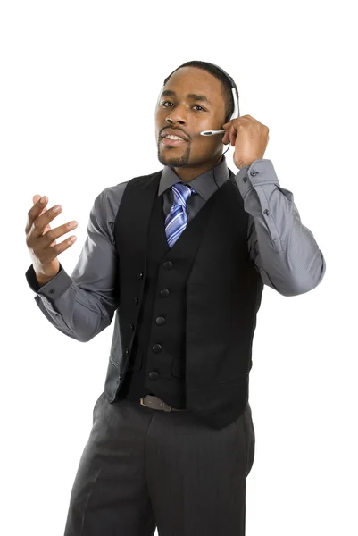African american customer support operator — Stock Photo, Image